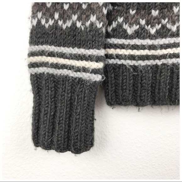 Bonpoint Gray Printed Chunky Knit Cardigan Size 6 - Picture 5 of 8